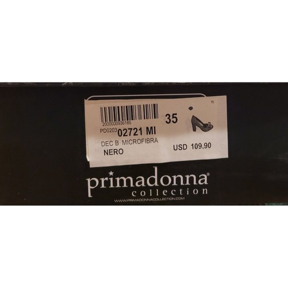 PRIMADONNA COLLECTION WOMEN  EURO 35 BLOCK HEELS BLACK NEW BOX   02721 MI - Picture 9 of 9